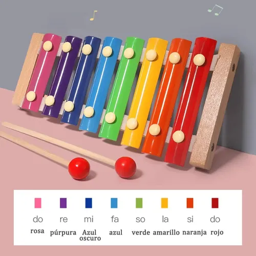 Miniatura 5 de Xilófono de madera educativo 8 notas